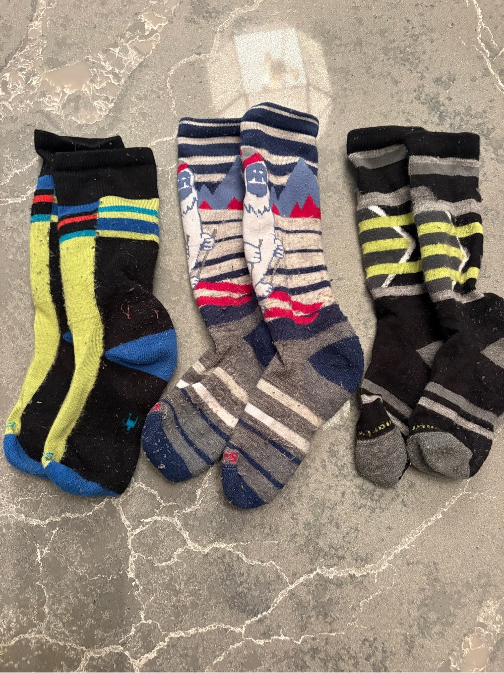 Smartwool Youth Medium Cushioned Ski Socks - Multicolor Striped Pack